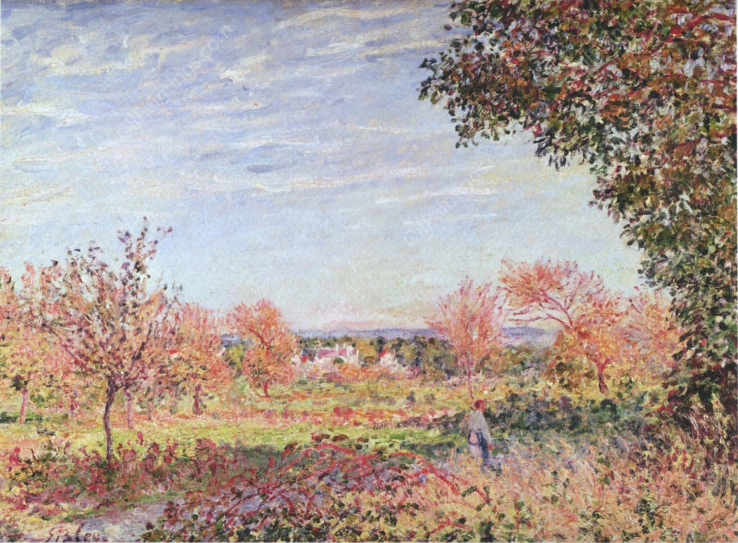 September Morning by Alfred Sisley - Hand-Painted Oil Painting Reproduction