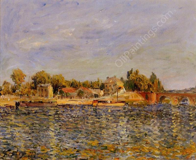 Sevres Bridge by Alfred Sisley - Hand-Painted Oil Painting Reproduction