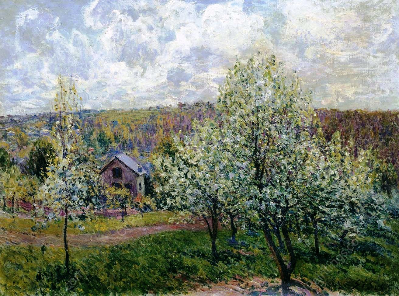 Spring Near Paris by Alfred Sisley - Hand-Painted Oil Painting Reproduction
