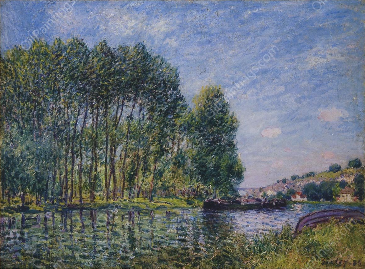 Spring on the Loing River by Alfred Sisley - Hand-Painted Oil Painting Reproduction