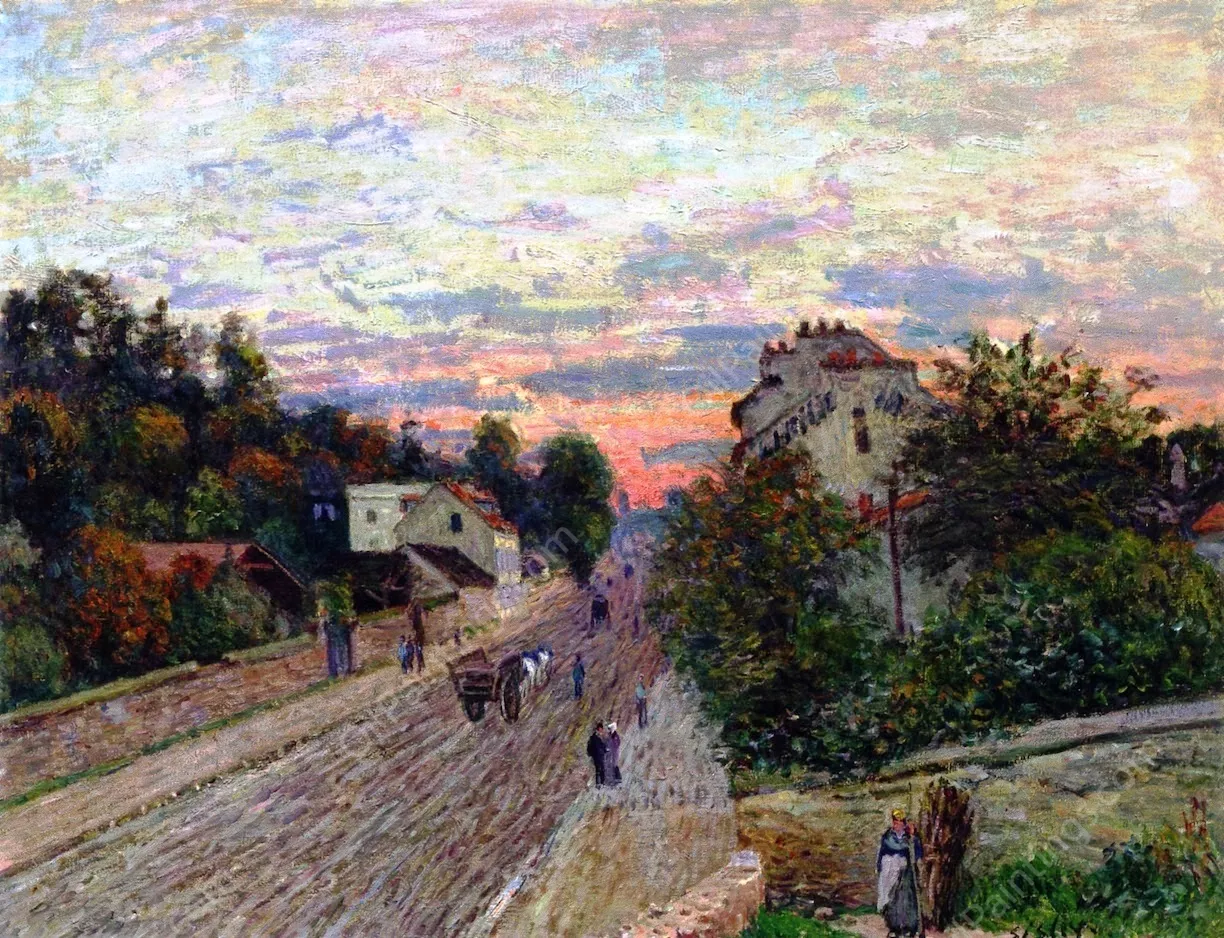 Sunset, the Road from Versailles to Chavilles by Alfred Sisley Oil