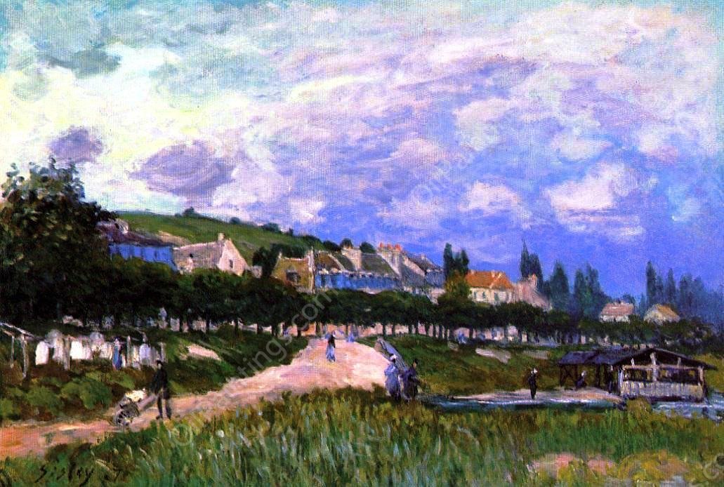 The Laundry by Alfred Sisley - Hand-Painted Oil Painting Reproduction