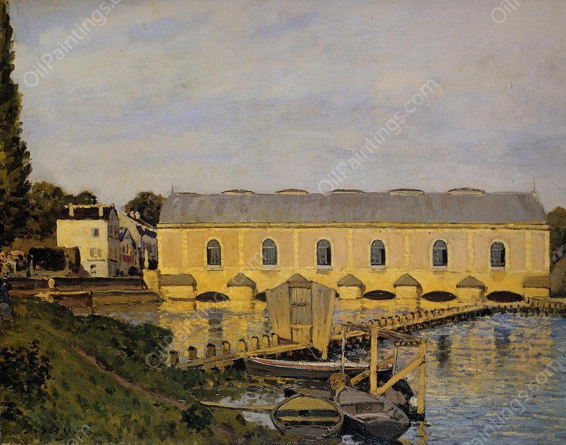 The Machine at Marly by Alfred Sisley - Hand-Painted Oil Painting Reproduction