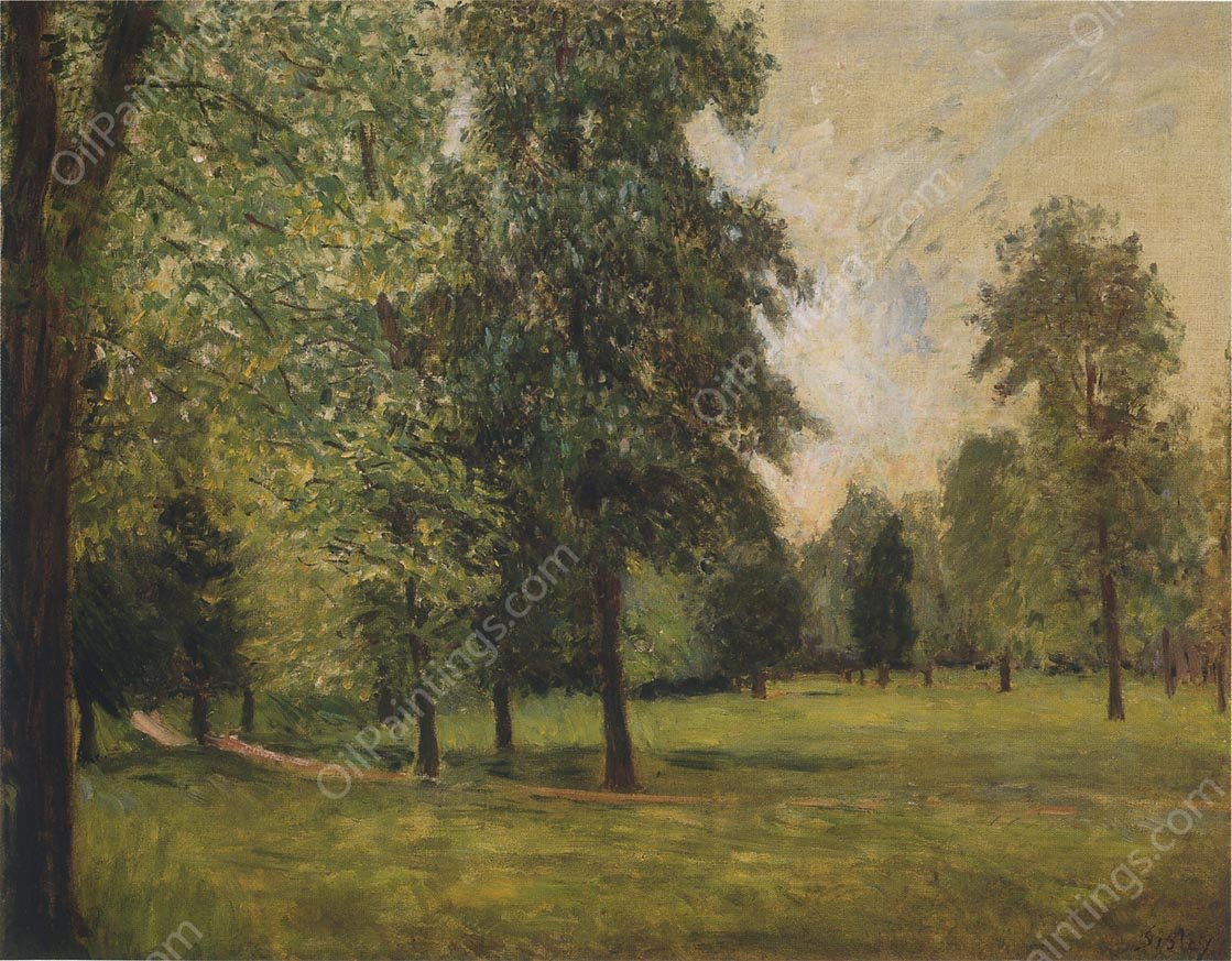 The Park at Sevres by Alfred Sisley - Hand-Painted Oil Painting Reproduction