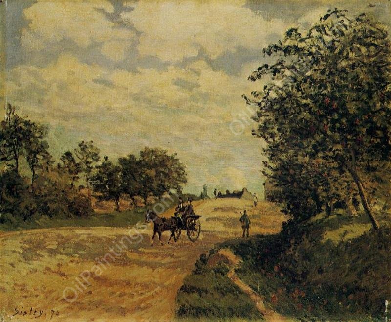 The Road from Mantes to Choisy-le-Roi by Alfred Sisley - Hand-Painted Oil Painting Reproduction