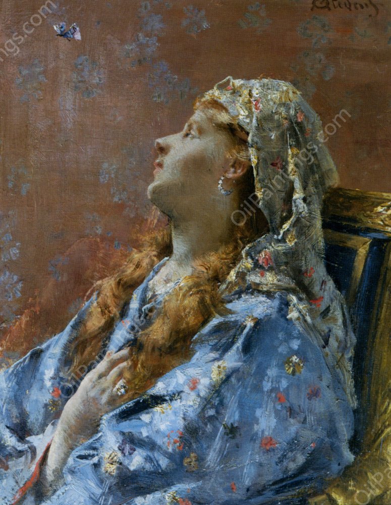 La Japonaise by Alfred Stevens - Hand-Painted Oil Painting Reproduction