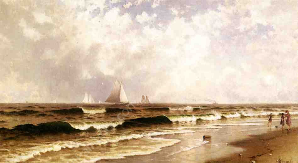 Afternoon, Southampton Beach by Alfred Thompson Bricher - Hand-Painted Oil Painting Reproduction