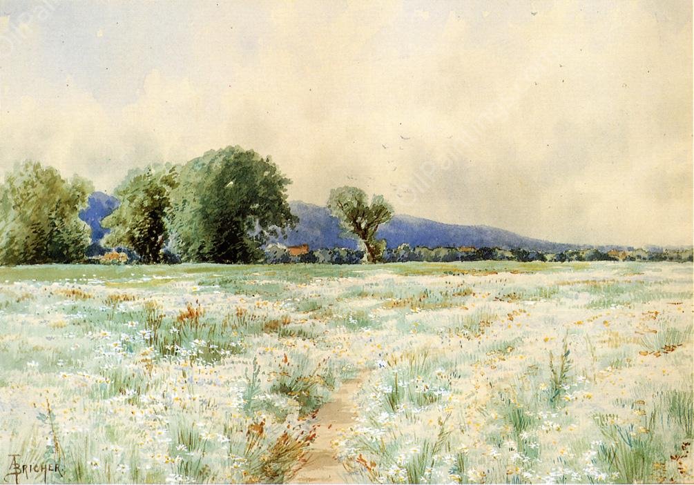 The Daisy Field by Alfred Thompson Bricher - Hand-Painted Oil Painting Reproduction