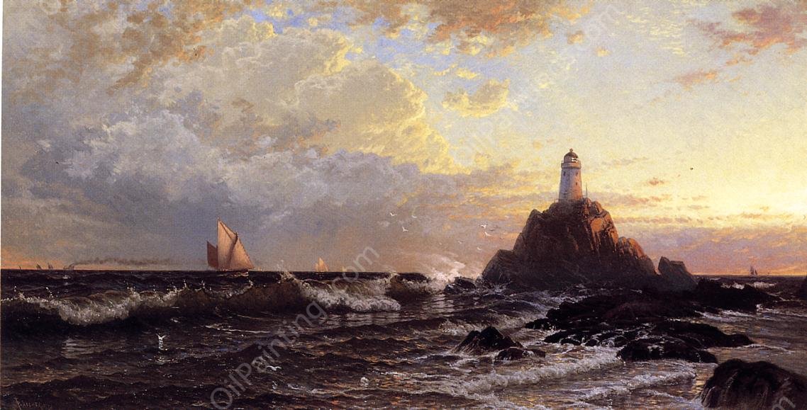 The Lighthouse by Alfred Thompson Bricher - Hand-Painted Oil Painting Reproduction
