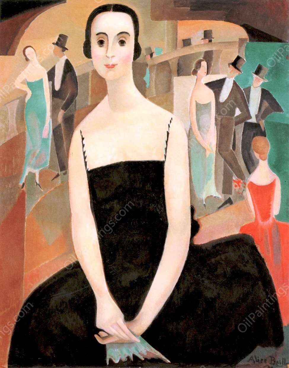 Intermission Portrait of Jeanne Beillehache by Alice Bailly - Hand-Painted Oil Painting Reproduction