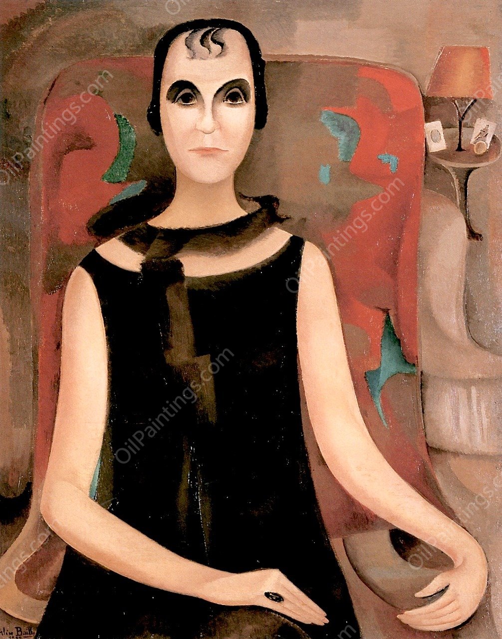 Portrait of Mlle. Madeleine de Cerenville by Alice Bailly - Hand-Painted Oil Painting Reproduction