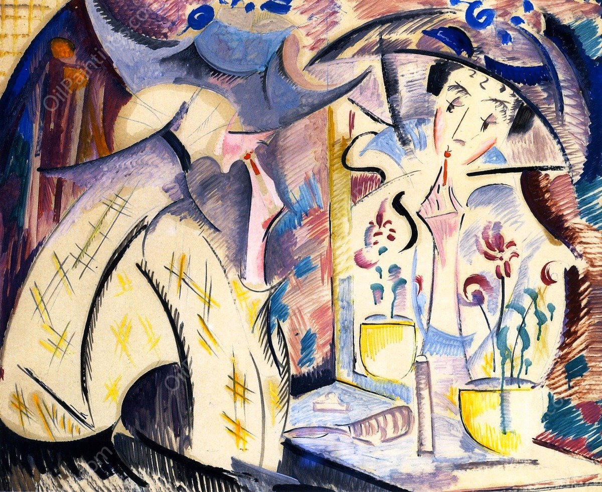 Woman at Her Dressing Table by Alice Bailly - Hand-Painted Oil Painting Reproduction