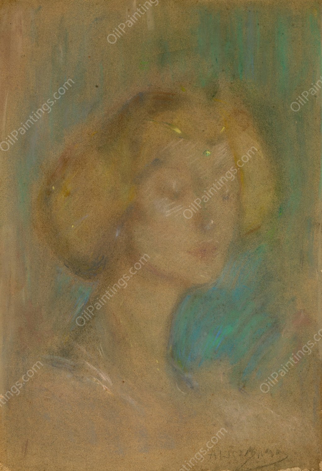 A Memory by Alice Pike Barney - Hand-Painted Oil Painting Reproduction