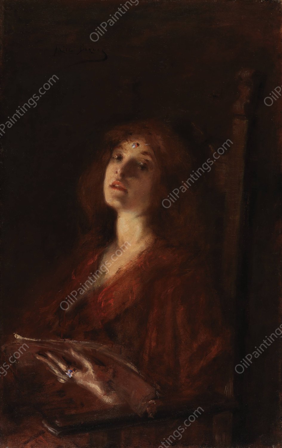 A Song  by Alice Pike Barney - Hand-Painted Oil Painting Reproduction