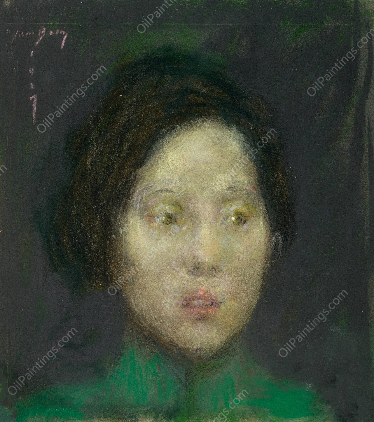 An Oriental  by Alice Pike Barney - Hand-Painted Oil Painting Reproduction