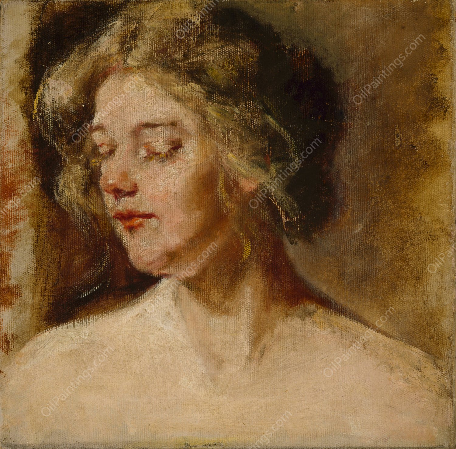 Blonde Studio Model by Alice Pike Barney - Hand-Painted Oil Painting Reproduction