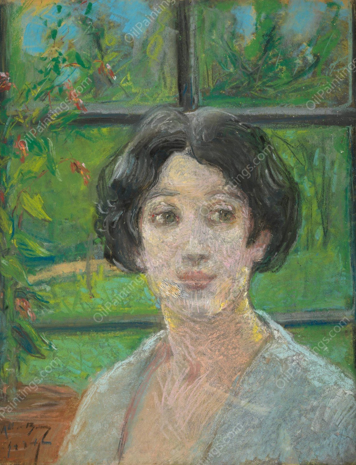 Garden Window  by Alice Pike Barney - Hand-Painted Oil Painting Reproduction