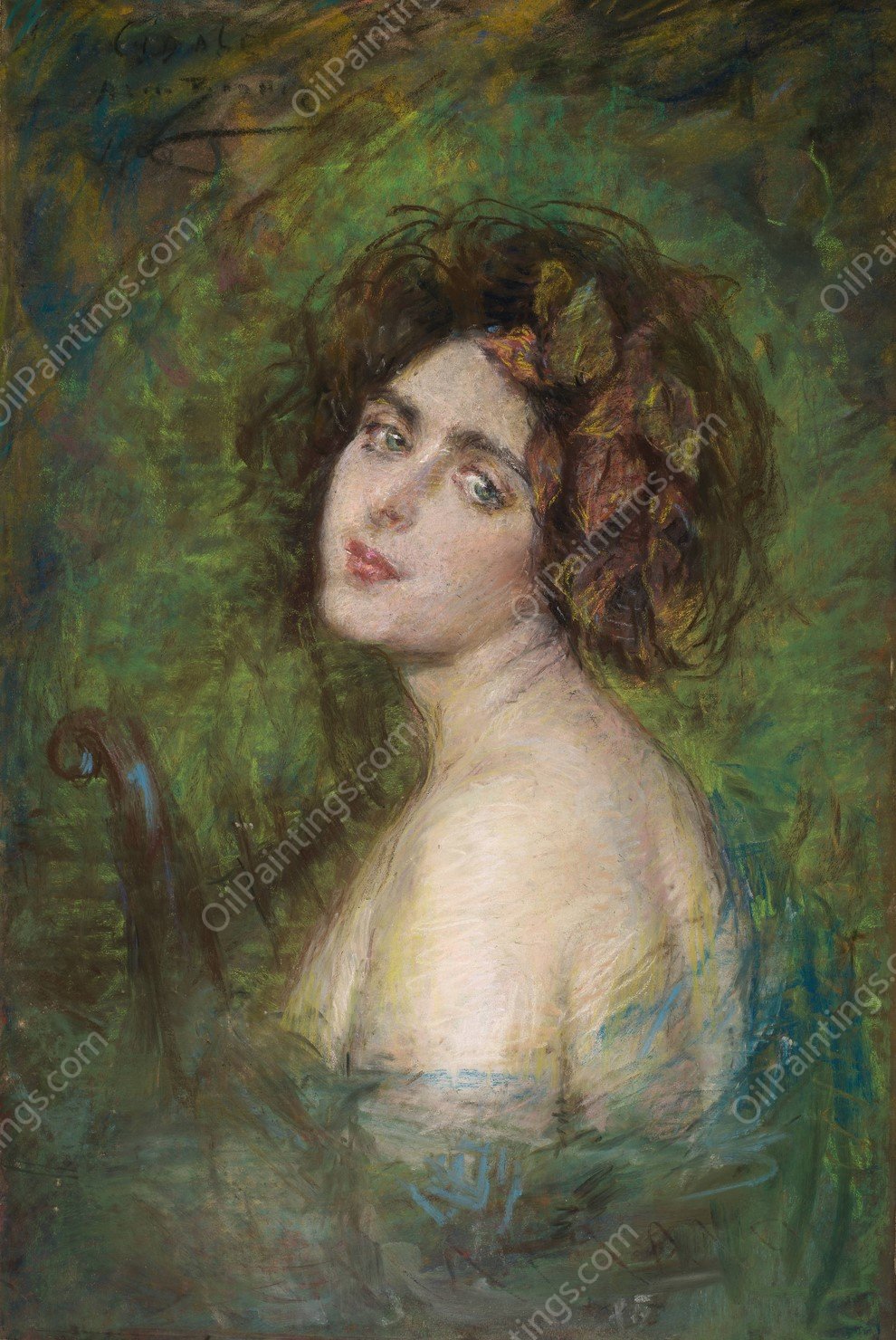 La Cigale  by Alice Pike Barney - Hand-Painted Oil Painting Reproduction