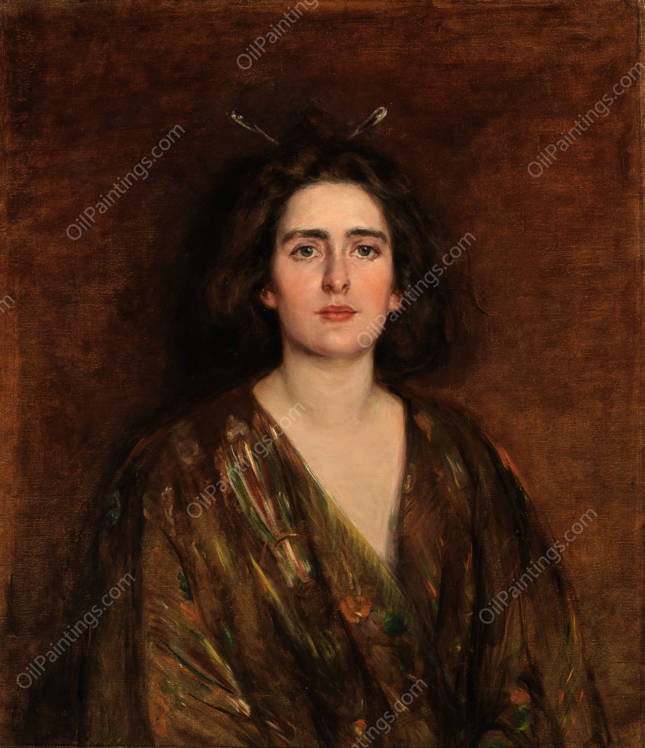 Laura at Sixteen  by Alice Pike Barney - Hand-Painted Oil Painting Reproduction