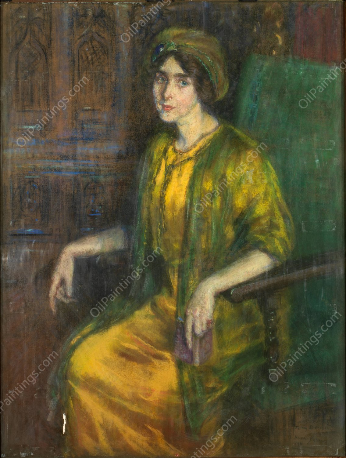 Laura Dreyfus Barney  by Alice Pike Barney - Hand-Painted Oil Painting Reproduction