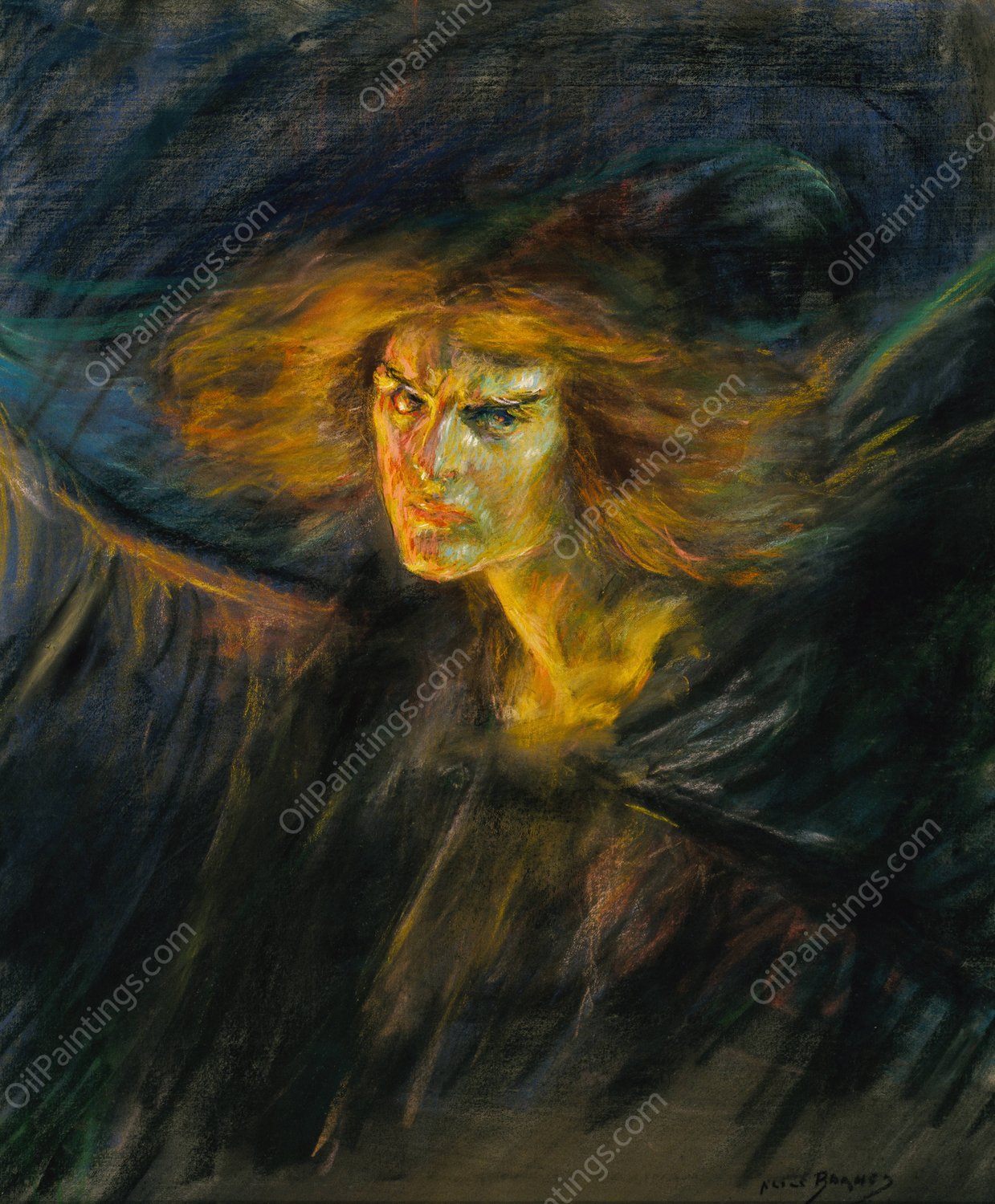 Lucifer  by Alice Pike Barney - Hand-Painted Oil Painting Reproduction
