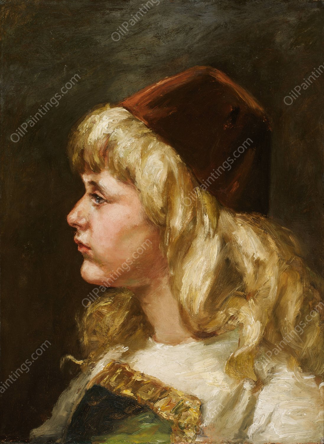 Natalie at Seven  by Alice Pike Barney - Hand-Painted Oil Painting Reproduction