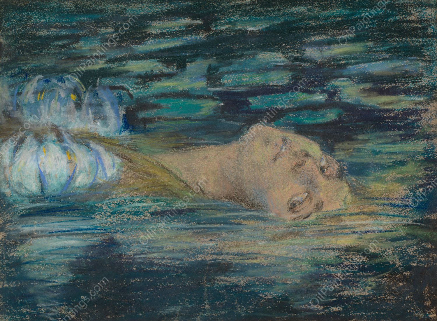 Ophelia  by Alice Pike Barney - Hand-Painted Oil Painting Reproduction