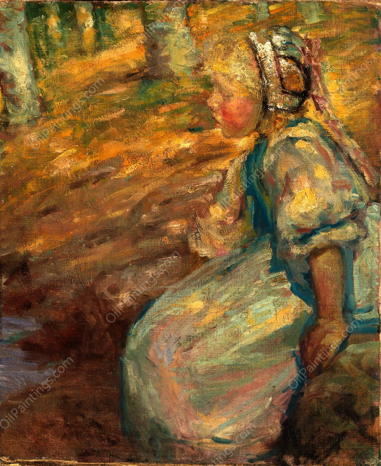 Peasant Girl  by Alice Pike Barney - Hand-Painted Oil Painting Reproduction