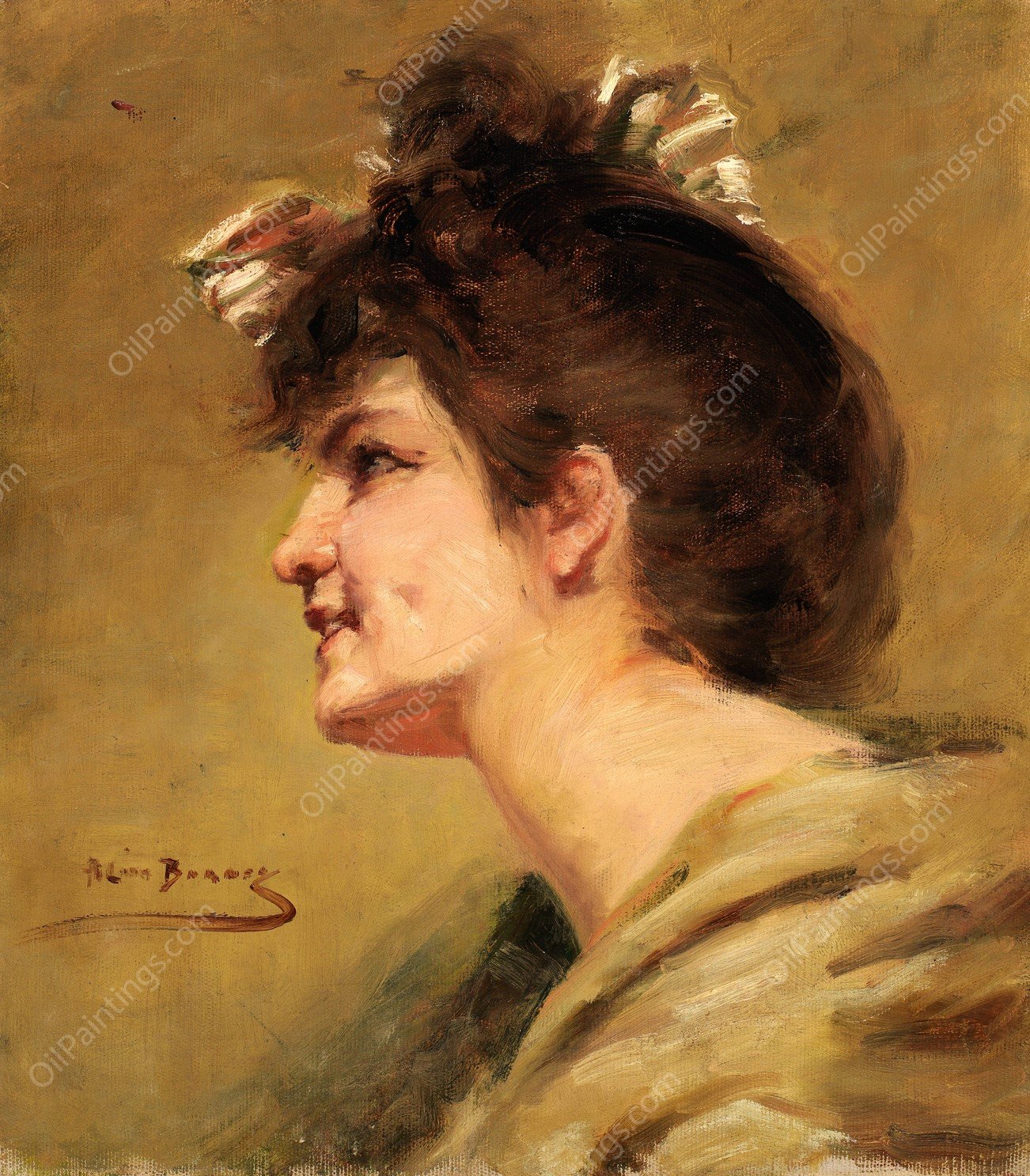 The Dimple by Alice Pike Barney - Hand-Painted Oil Painting Reproduction