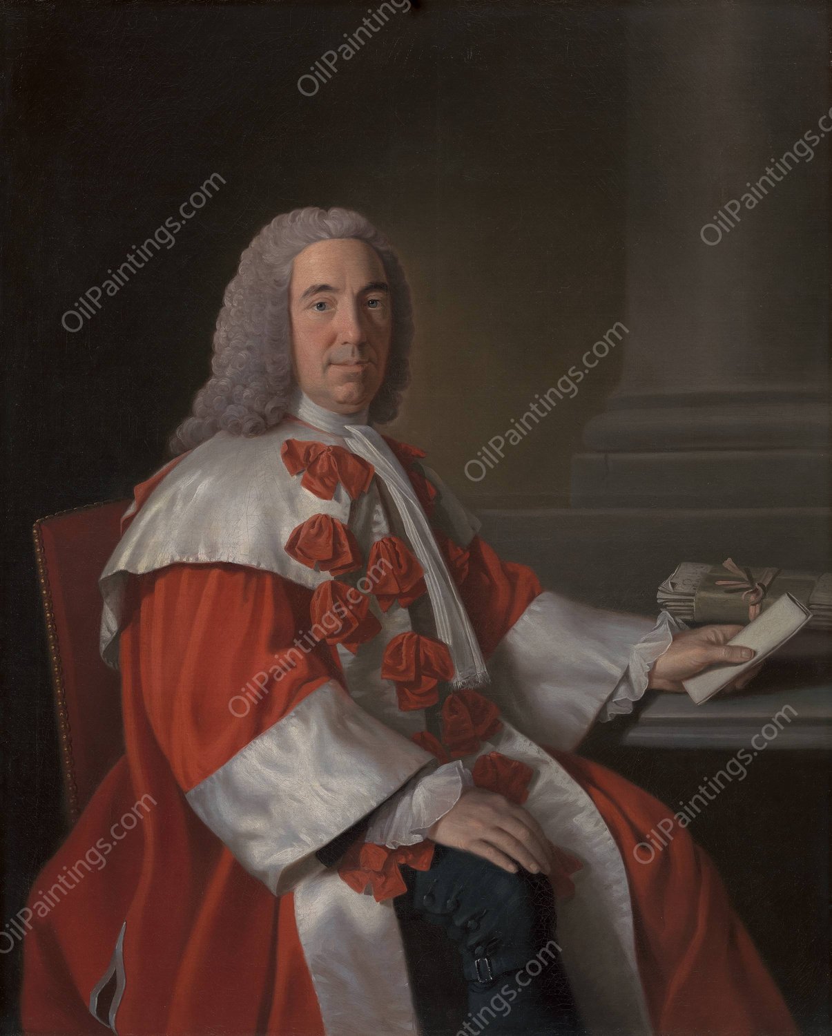 Alexander Boswell, Lord Auchinleck  by Allan Ramsay - Hand-Painted Oil Painting Reproduction
