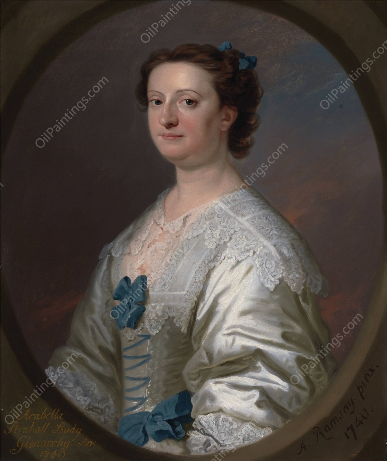 Arabella Pershall, Lady Glenorchy by Allan Ramsay - Hand-Painted Oil Painting Reproduction