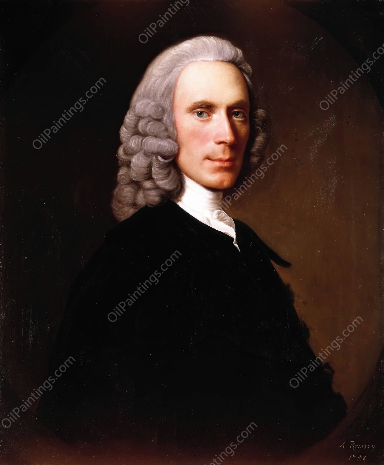 Portrait of John Reid  by Allan Ramsay - Hand-Painted Oil Painting Reproduction