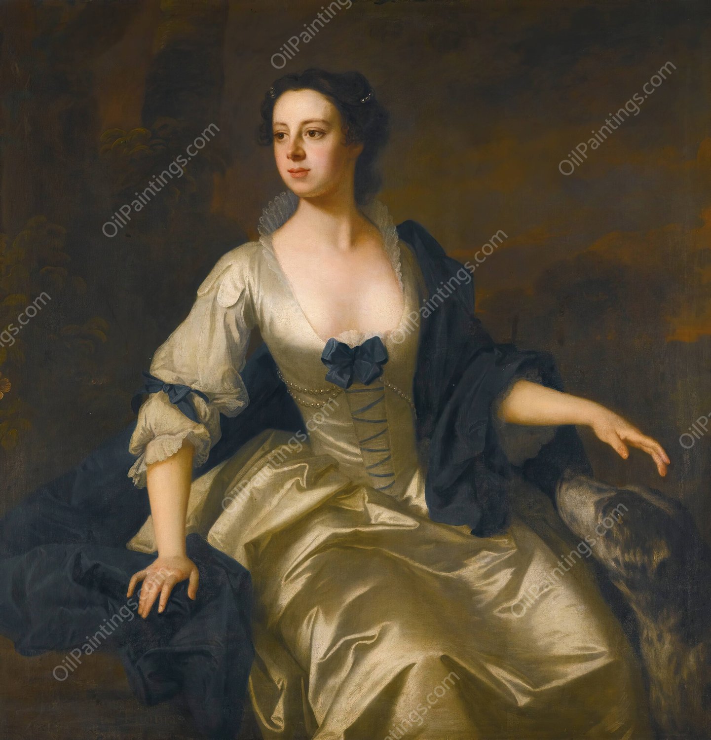 Portrait Of Lady Hariot Vernon  by Allan Ramsay - Hand-Painted Oil Painting Reproduction