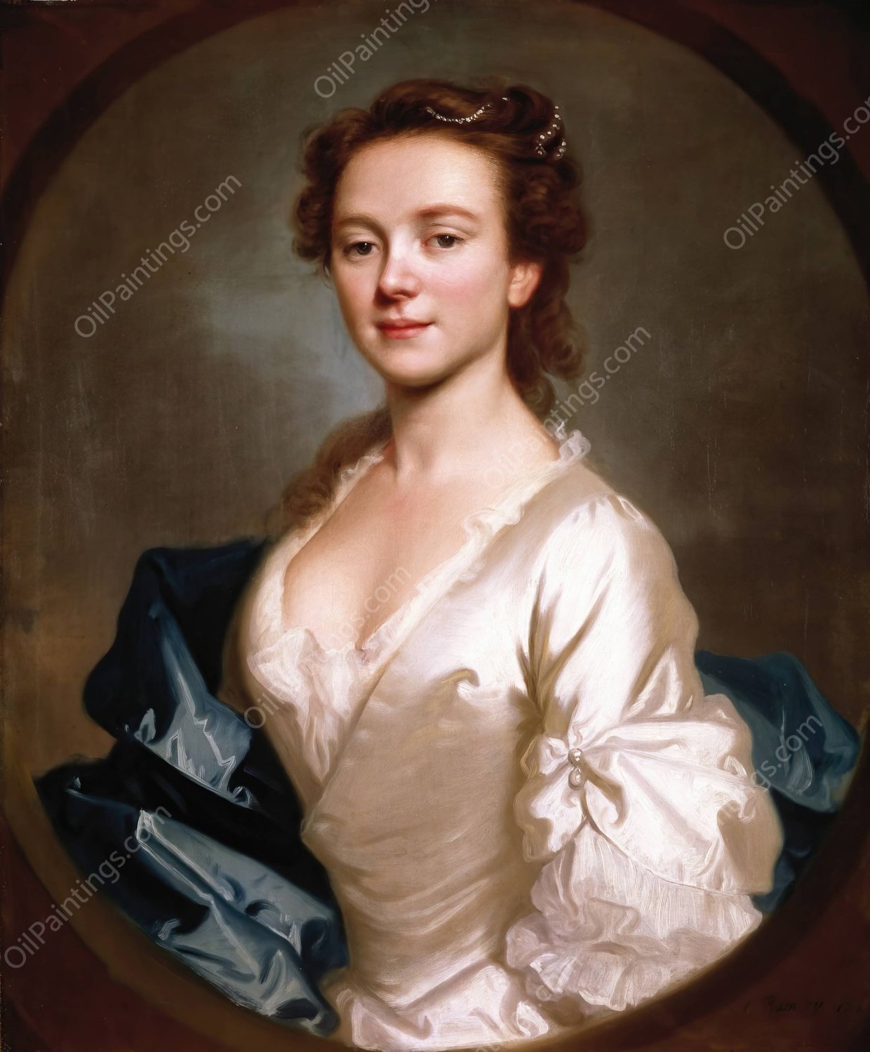 Portrait of Miss Craigie  by Allan Ramsay - Hand-Painted Oil Painting Reproduction