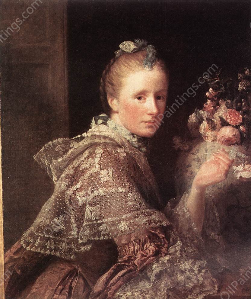 Portrait of the Artist's Wife by Allan Ramsay - Hand-Painted Oil Painting Reproduction