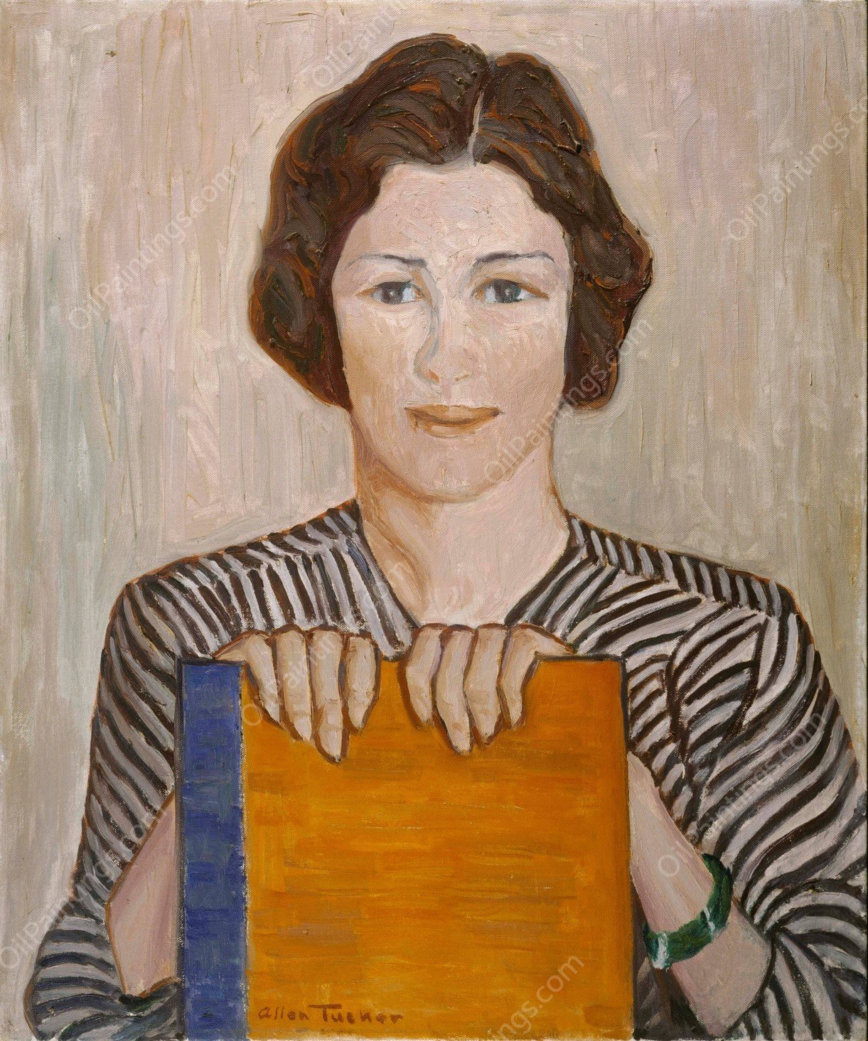 The Orange Book by Allen Tucker - Hand-Painted Oil Painting Reproduction