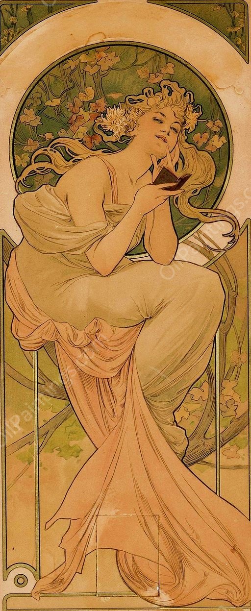 1902 calendar  by Alphonse Mucha - Hand-Painted Oil Painting Reproduction