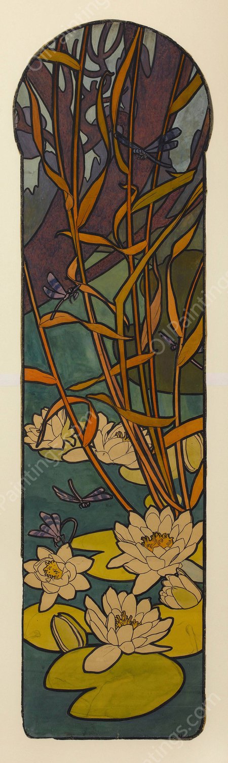 Carton de vitrail pour la bijouterie Fouquet by Alphonse Mucha - Hand-Painted Oil Painting Reproduction