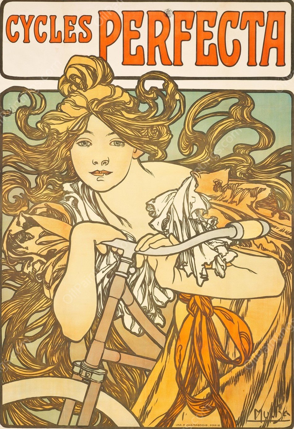 Cycles Perfecta  by Alphonse Mucha - Hand-Painted Oil Painting Reproduction