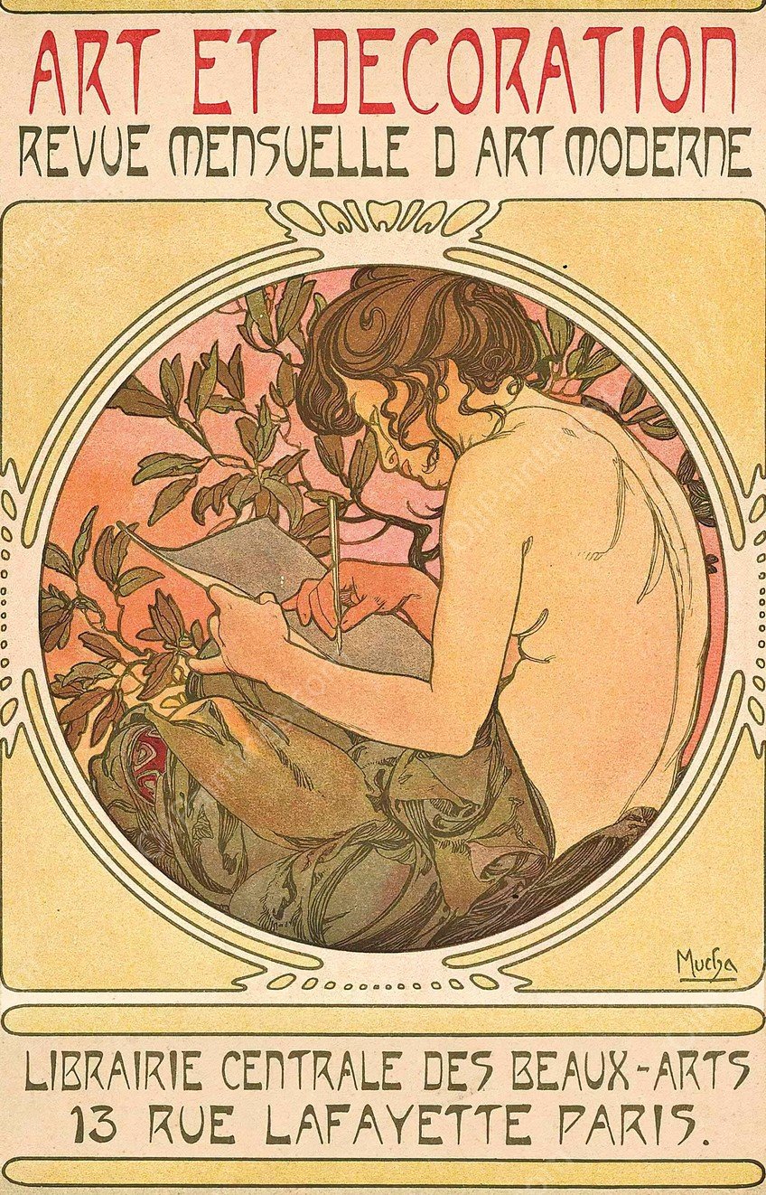 Documents Decoratives by Alphonse Mucha - Hand-Painted Oil Painting Reproduction