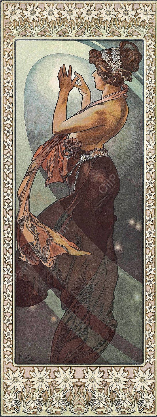 Etoile Polaire  by Alphonse Mucha - Hand-Painted Oil Painting Reproduction