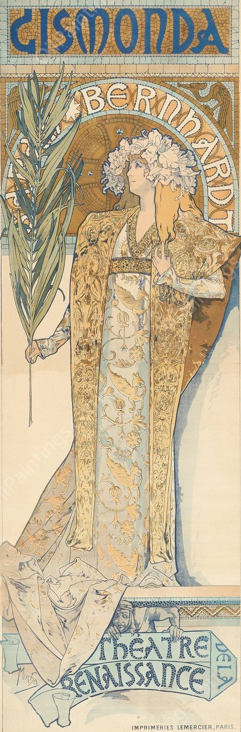 Gismonda  by Alphonse Mucha - Hand-Painted Oil Painting Reproduction