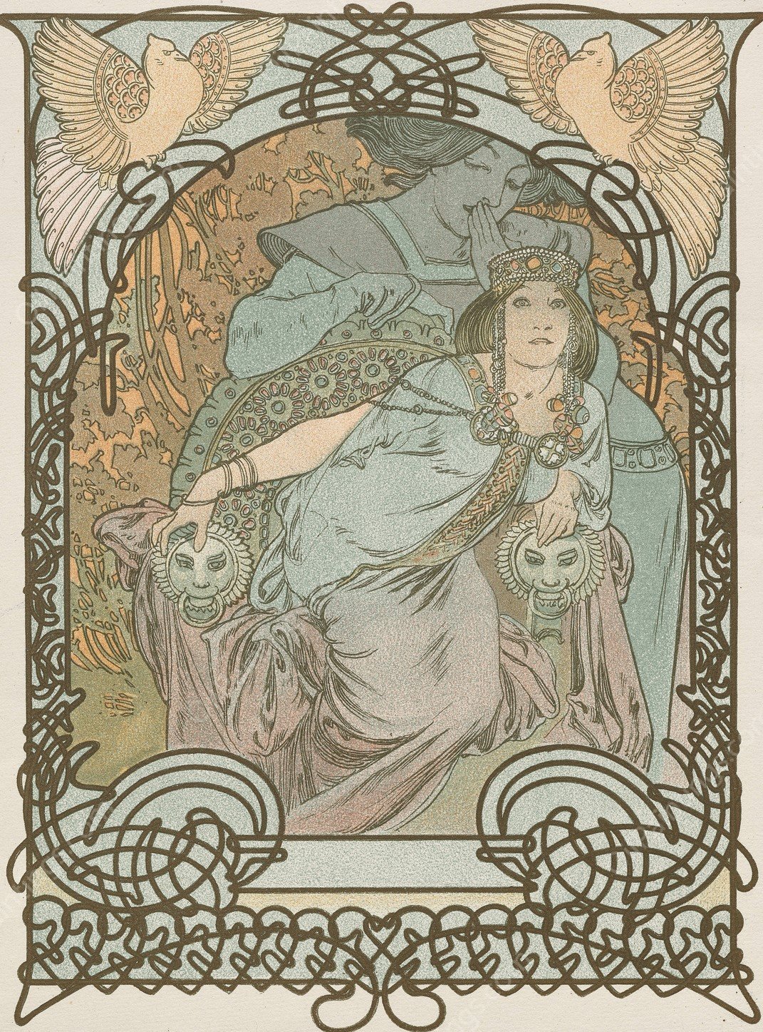 Ilsee, Princesse de Tripoli  by Alphonse Mucha - Hand-Painted Oil Painting Reproduction