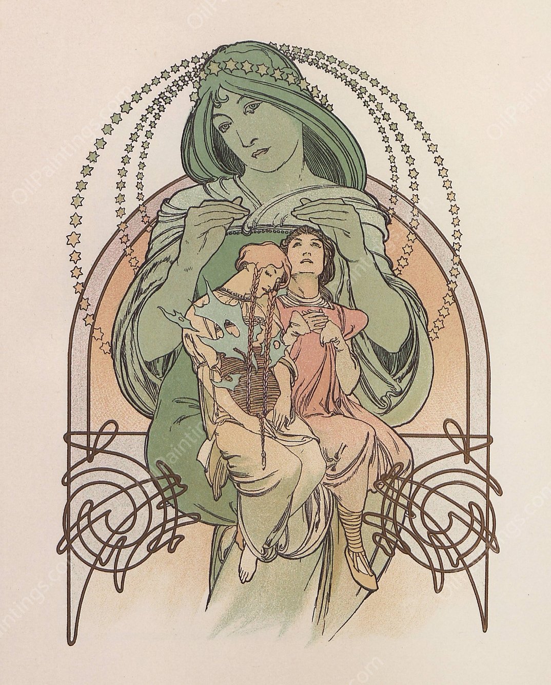 Ilsee, princesse de Tripoli  by Alphonse Mucha - Hand-Painted Oil Painting Reproduction