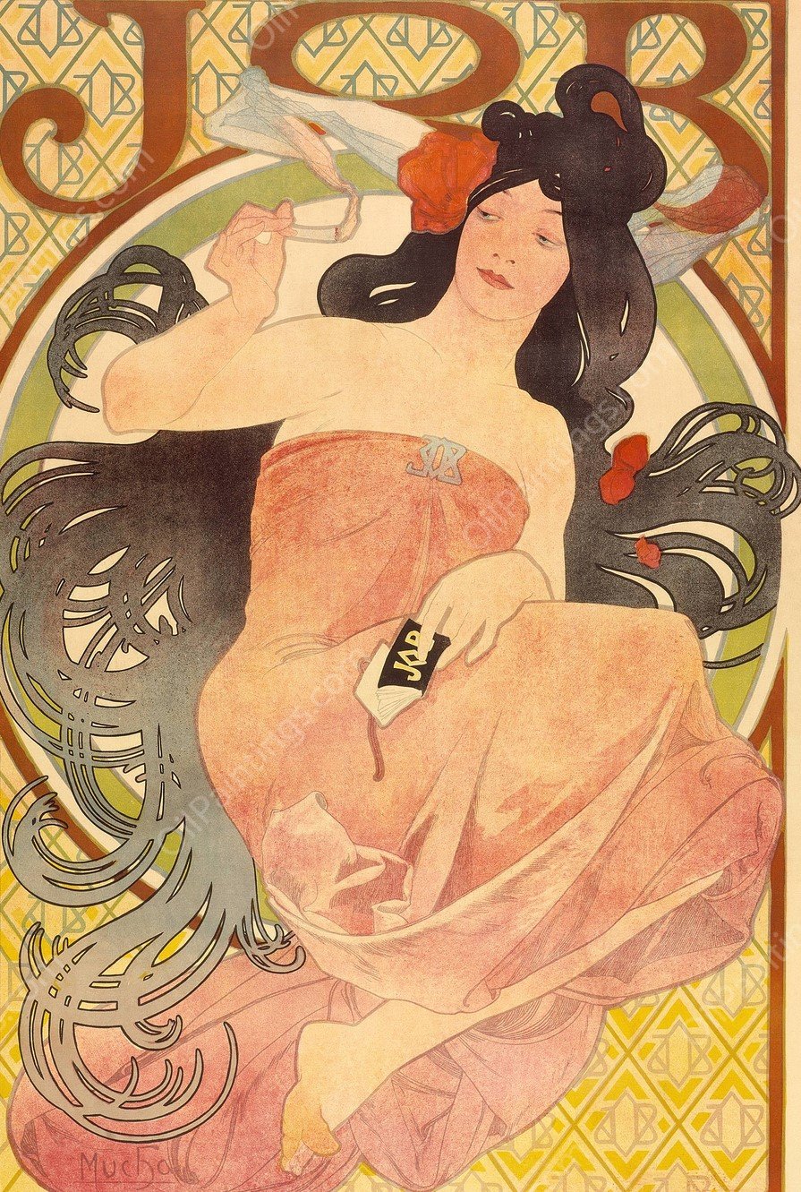 Job  by Alphonse Mucha - Hand-Painted Oil Painting Reproduction