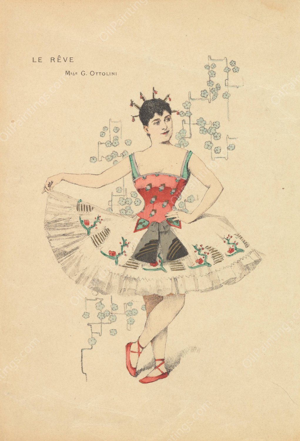 Le reve  by Alphonse Mucha - Hand-Painted Oil Painting Reproduction