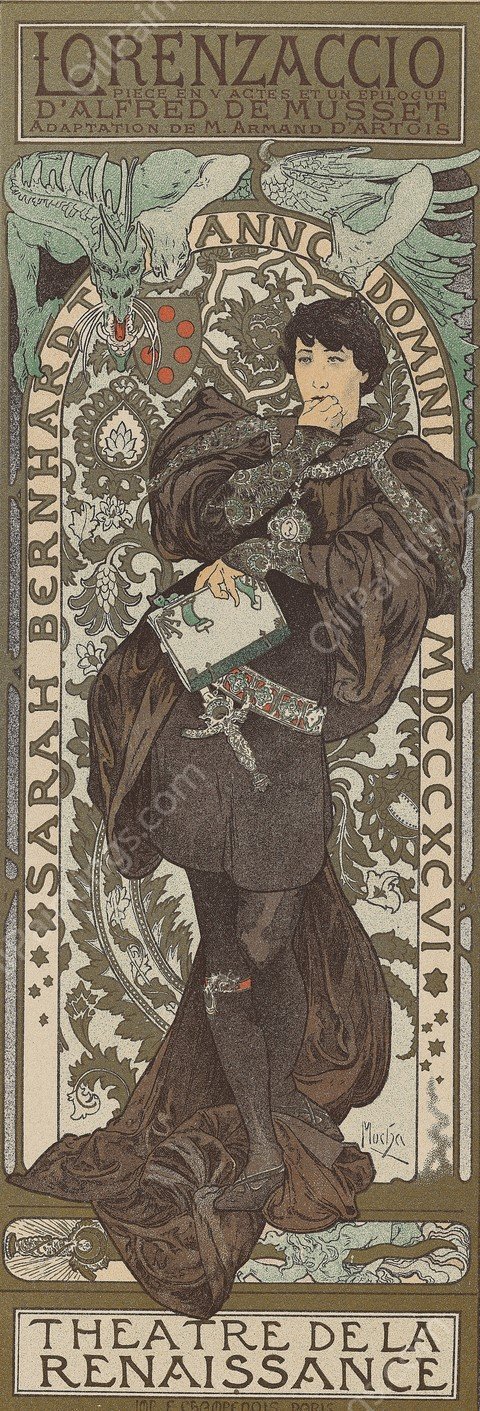 Lorenzaccio  by Alphonse Mucha - Hand-Painted Oil Painting Reproduction