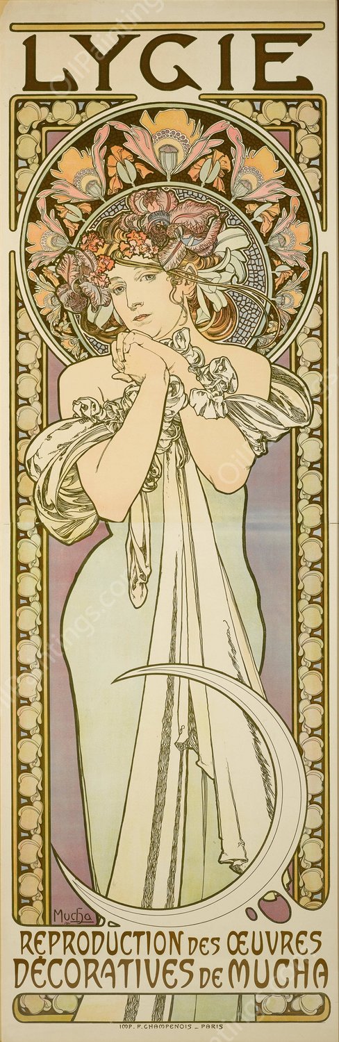 Lygie  by Alphonse Mucha - Hand-Painted Oil Painting Reproduction
