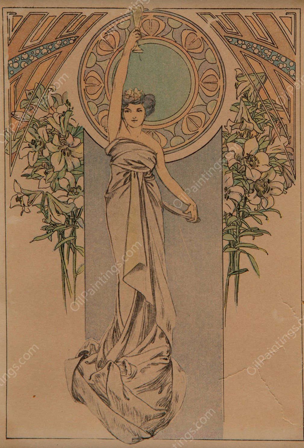 Menu Card  by Alphonse Mucha - Hand-Painted Oil Painting Reproduction