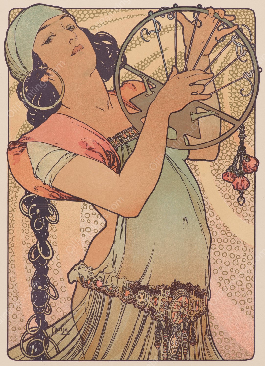Salome  by Alphonse Mucha - Hand-Painted Oil Painting Reproduction